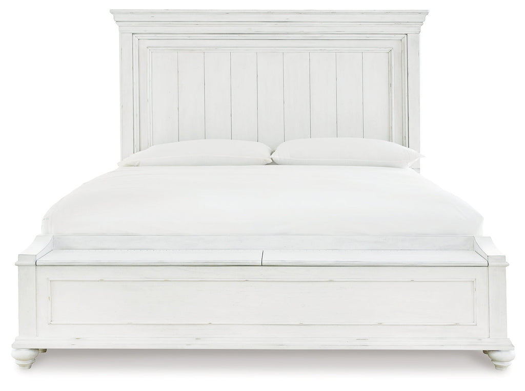 Kanwyn Whitewash King Panel Storage Bedroom Set