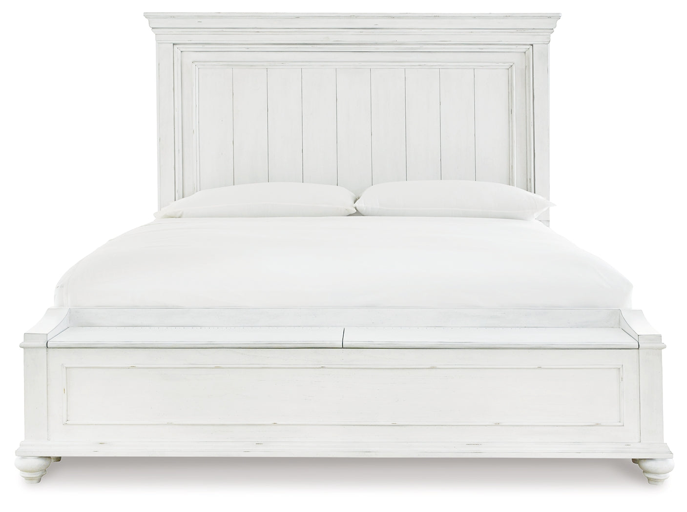 Kanwyn Whitewash King Panel Storage Bedroom Set