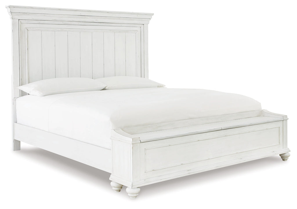 Kanwyn Whitewash King Panel Storage Bedroom Set