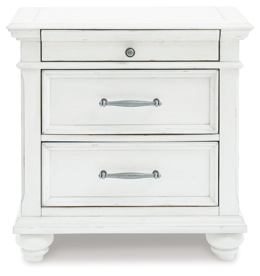 Kanwyn Whitewash King Panel Storage Bedroom Set