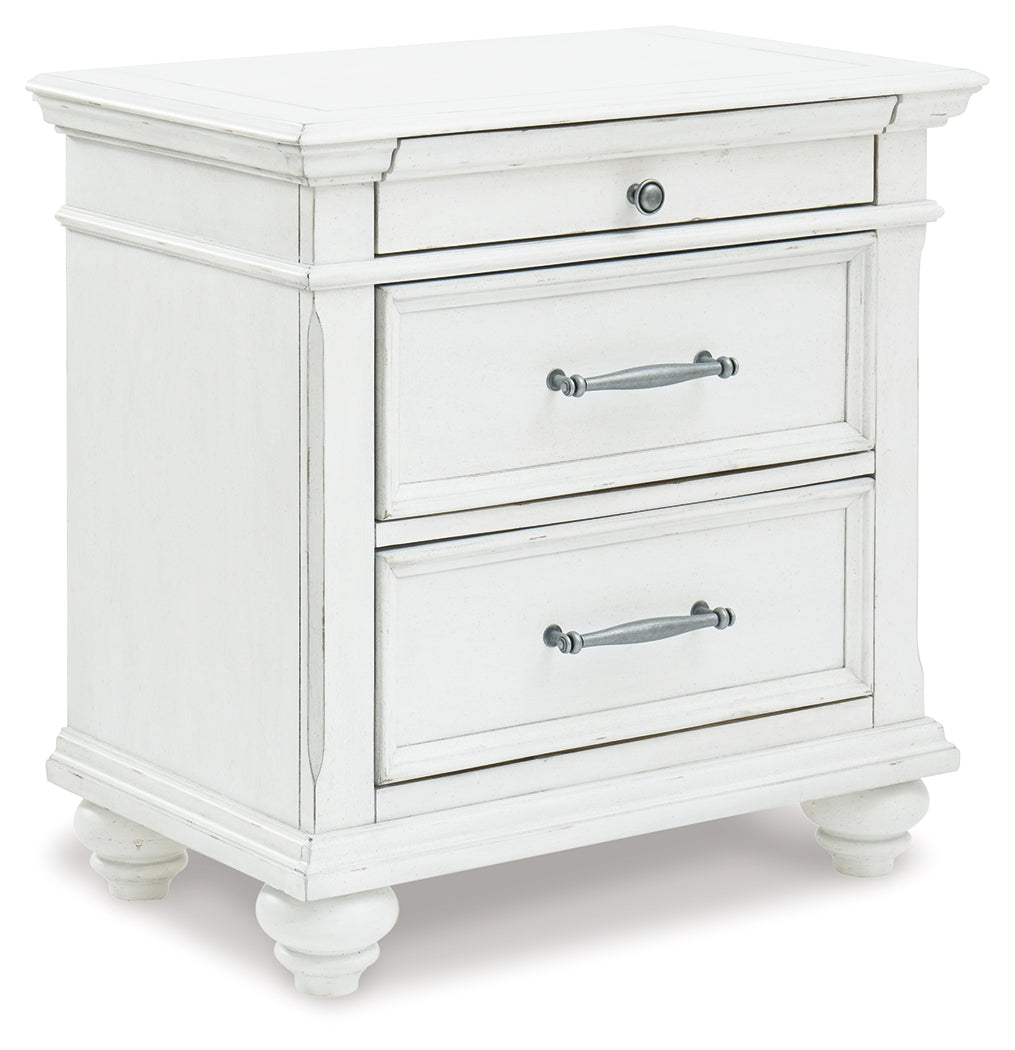 Kanwyn Whitewash King Panel Storage Bedroom Set