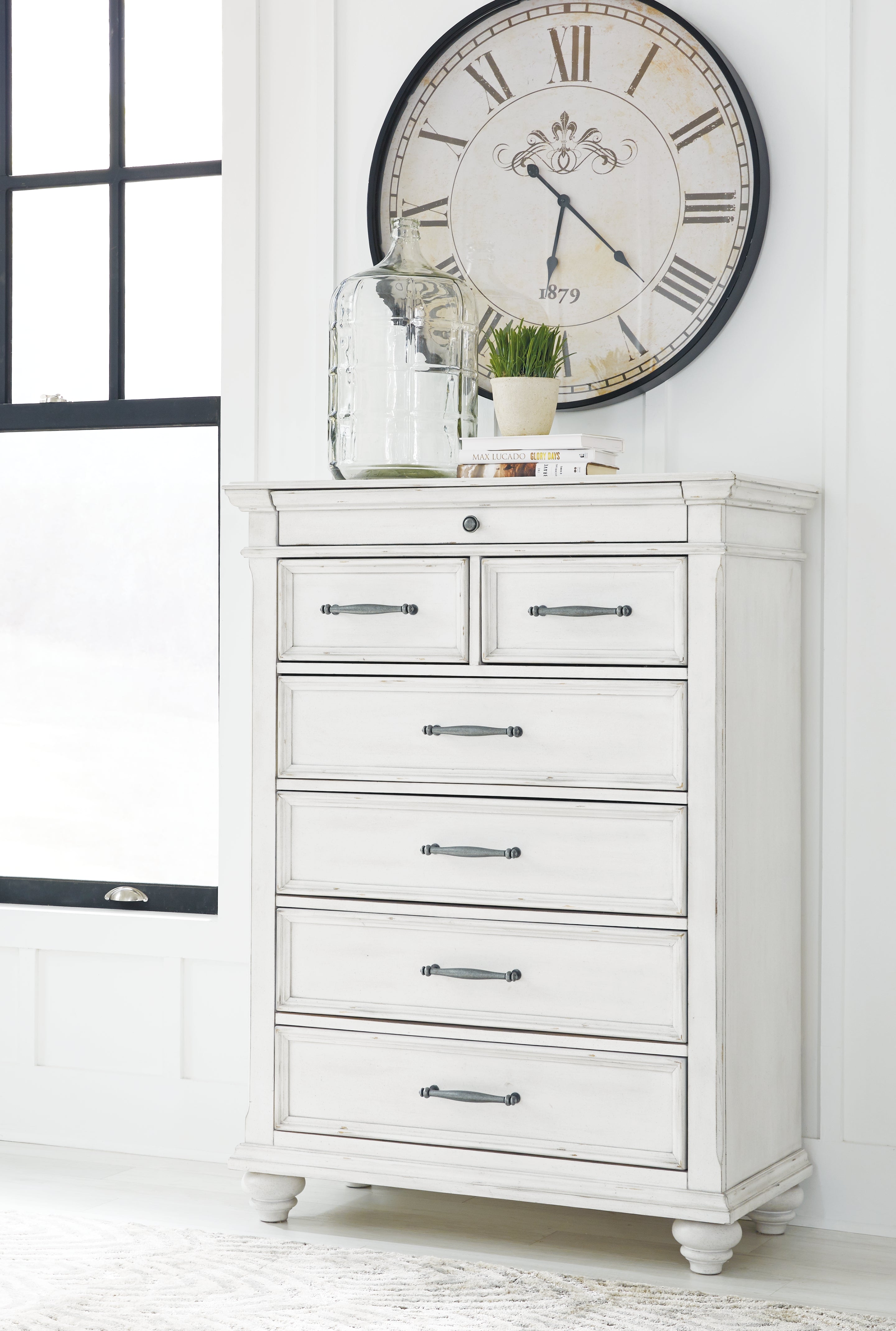 Kanwyn Whitewash King Panel Storage Bedroom Set