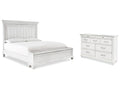 Kanwyn Whitewash King Storage Panel Bedroom Set with Dresser