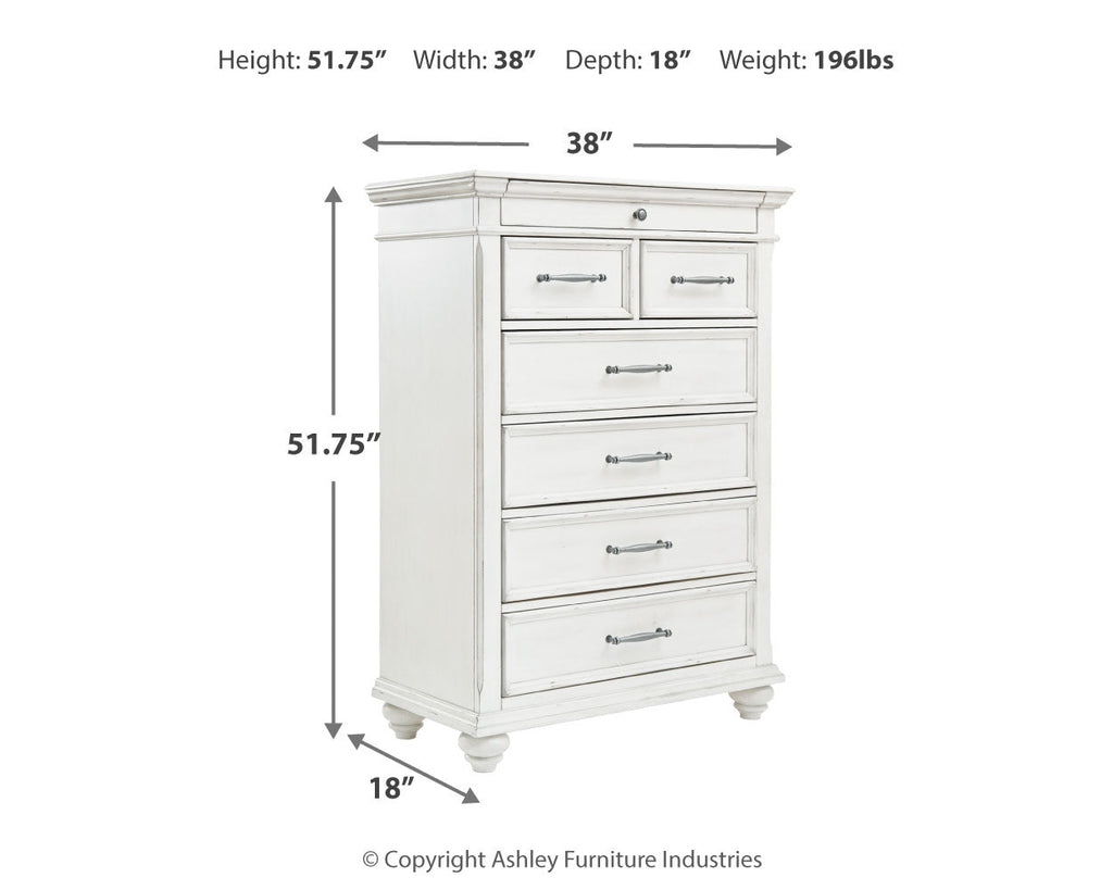 Kanwyn Whitewash King Upholstered Panel Bedroom Set