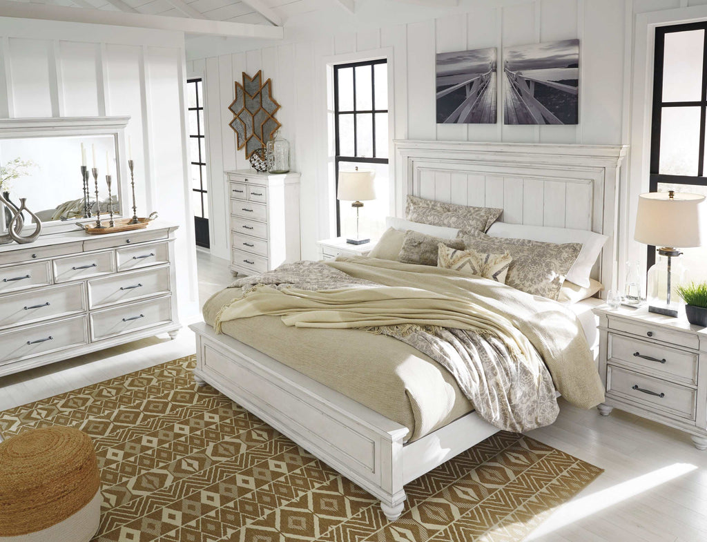 Kanwyn Whitewash Queen Panel Bed