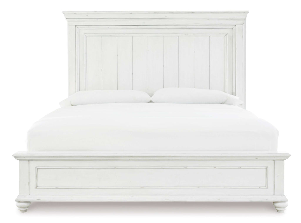 Kanwyn Whitewash Queen Panel Bedroom Set / 5pc