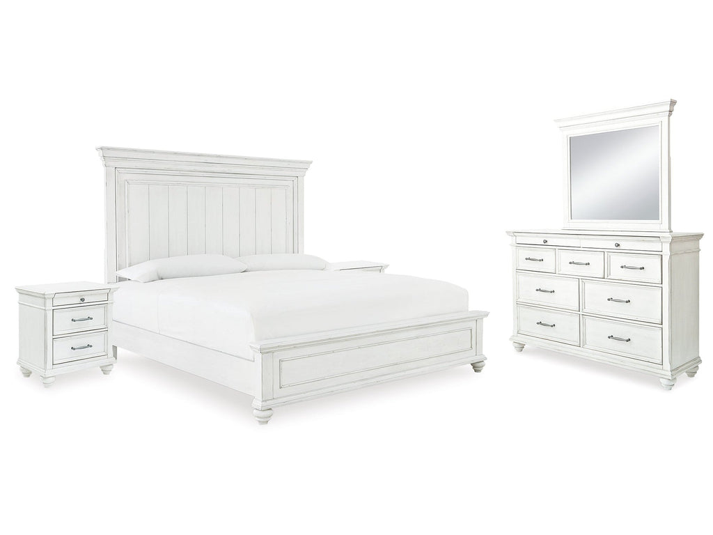 Kanwyn Whitewash Queen Panel Bedroom Set