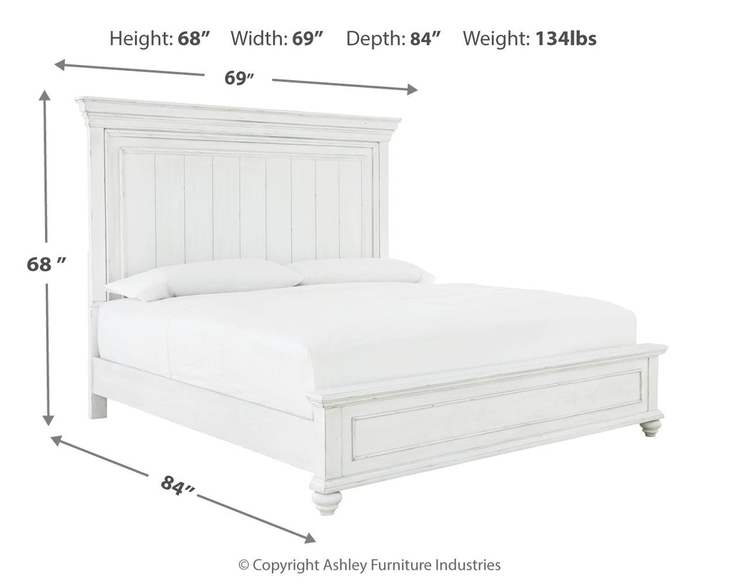Kanwyn Whitewash Queen Panel Bedroom Set