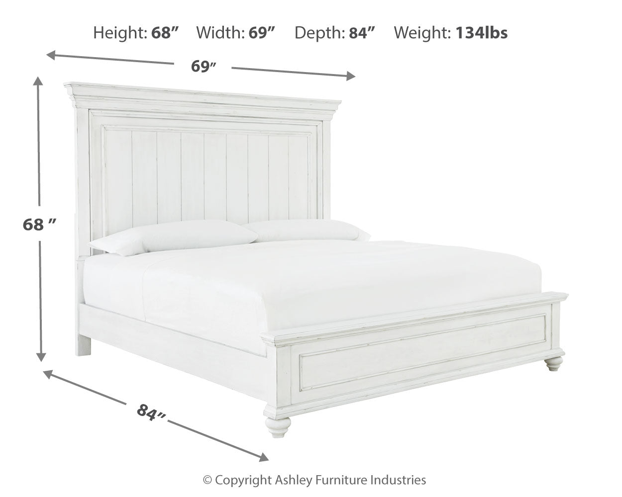 Kanwyn Whitewash Queen Panel Bedroom Set