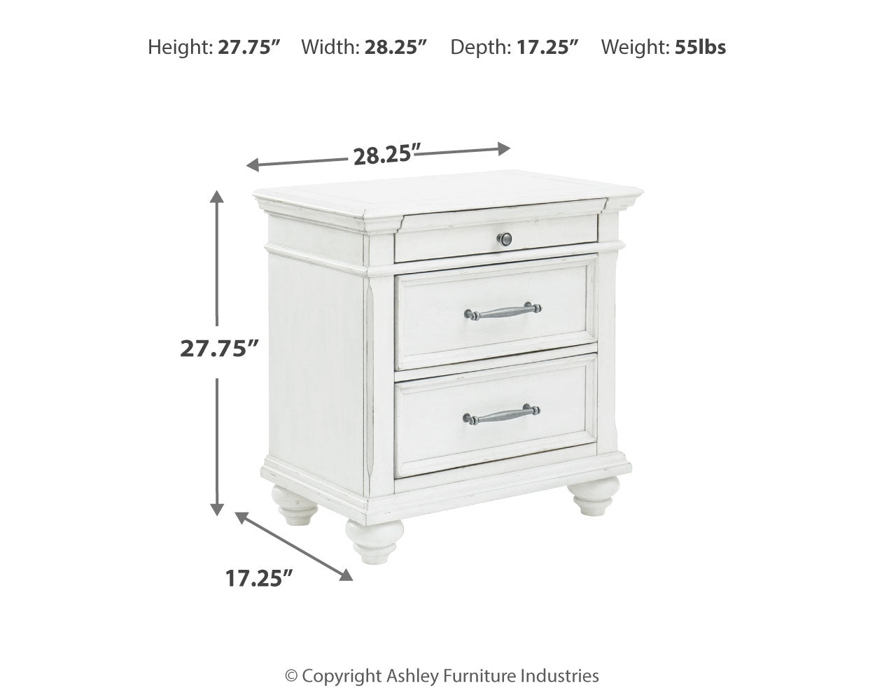 Kanwyn Whitewash Queen Panel Bedroom Set