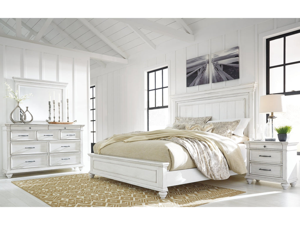 Kanwyn Whitewash Queen Panel Bedroom Set