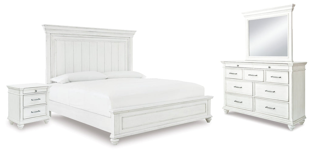 Kanwyn Whitewash Queen Panel Bedroom Set