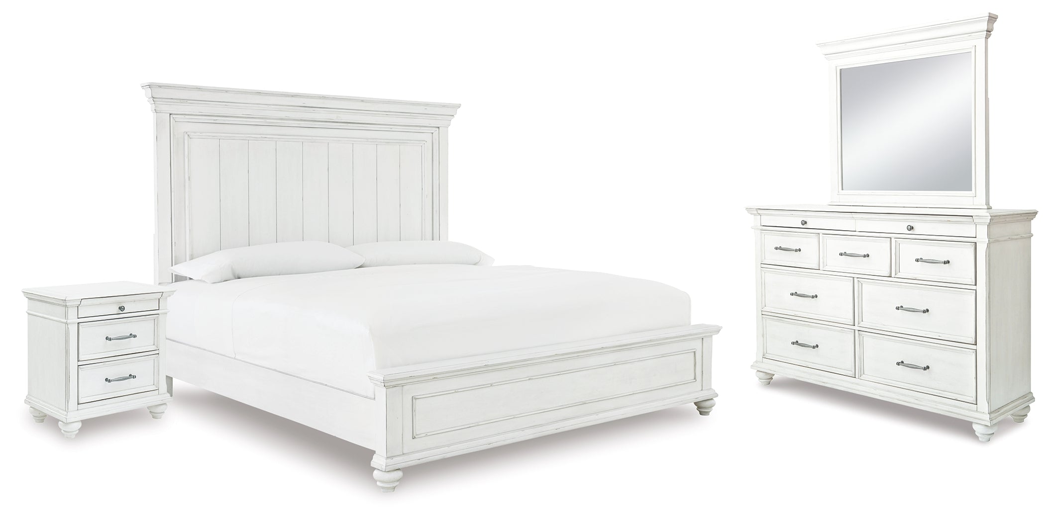 Kanwyn Whitewash Queen Panel Bedroom Set