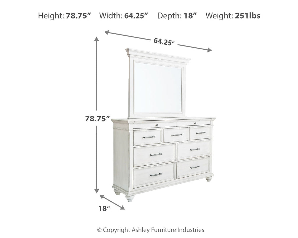 Kanwyn Whitewash Queen Panel Bedroom Set