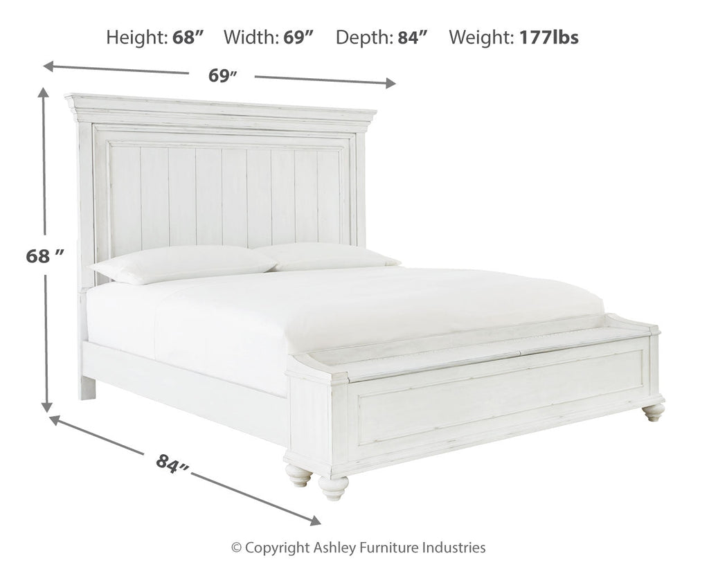 Kanwyn Whitewash Queen Panel Storage Bedroom Set