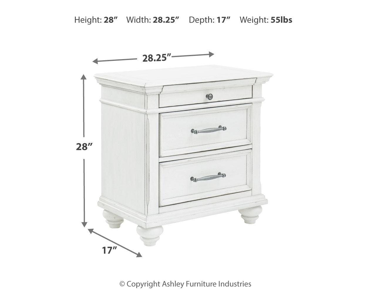 Kanwyn Whitewash Queen Panel Storage Bedroom Set