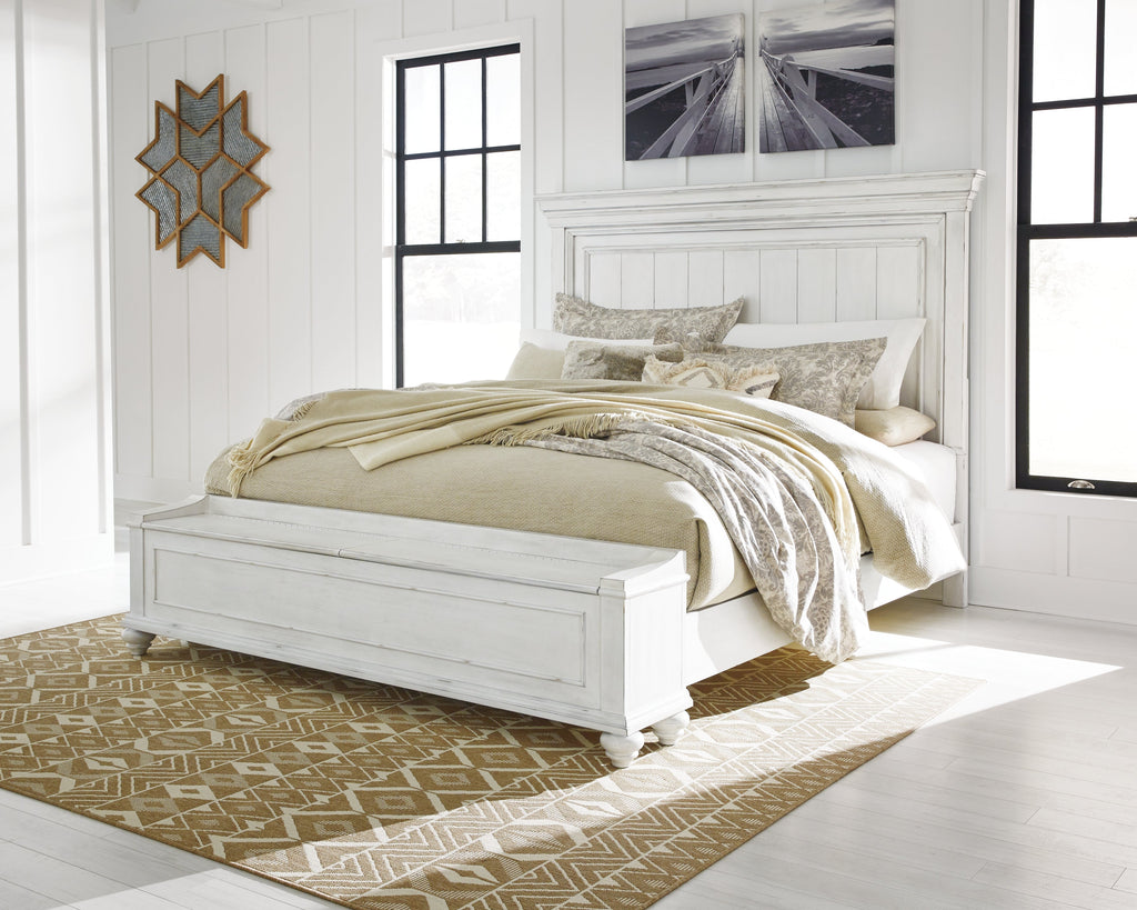 Kanwyn Whitewash Queen Panel Storage Bedroom Set