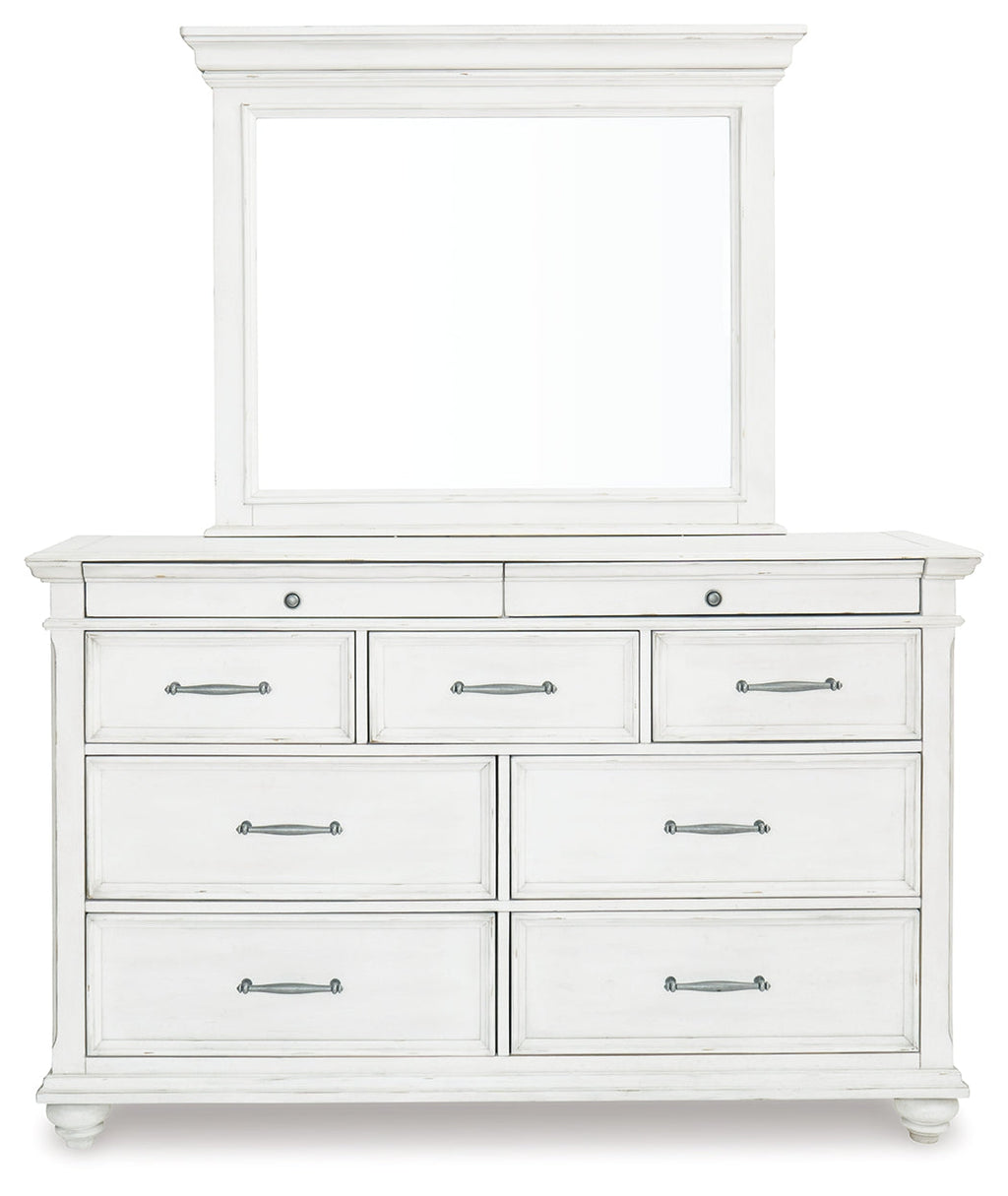Kanwyn Whitewash Queen Upholstered Panel Bedroom Set