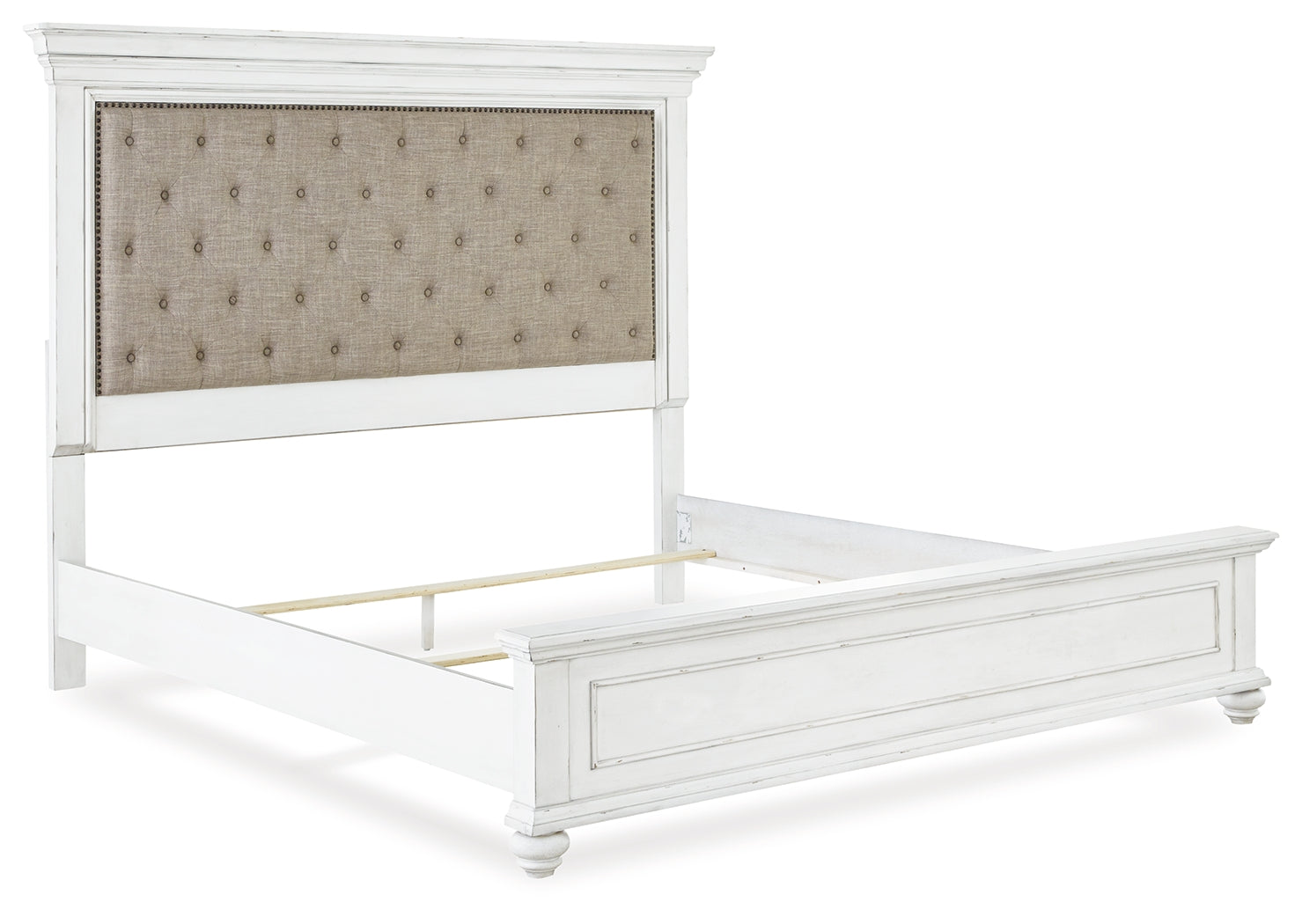 Kanwyn Whitewash Queen Upholstered Panel Bedroom Set