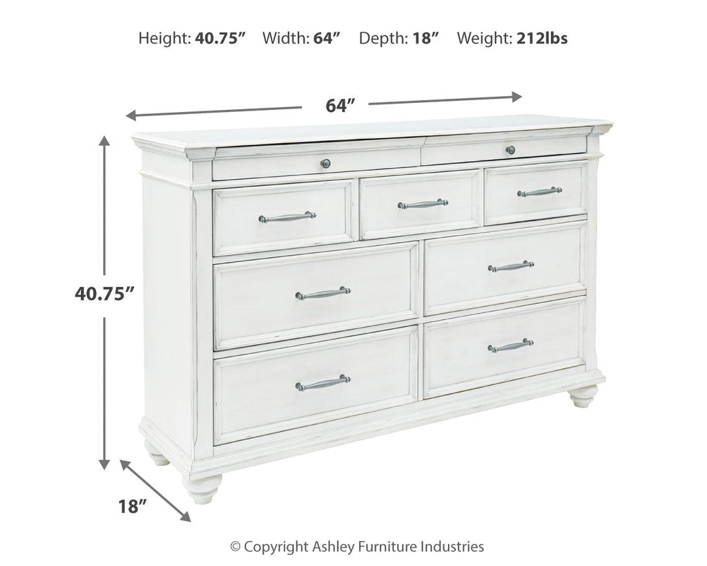 Kanwyn Whitewash Queen Upholstered Panel Bedroom Set