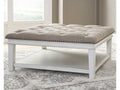Kanwyn Whitewash Upholstered Ottoman Coffee Table