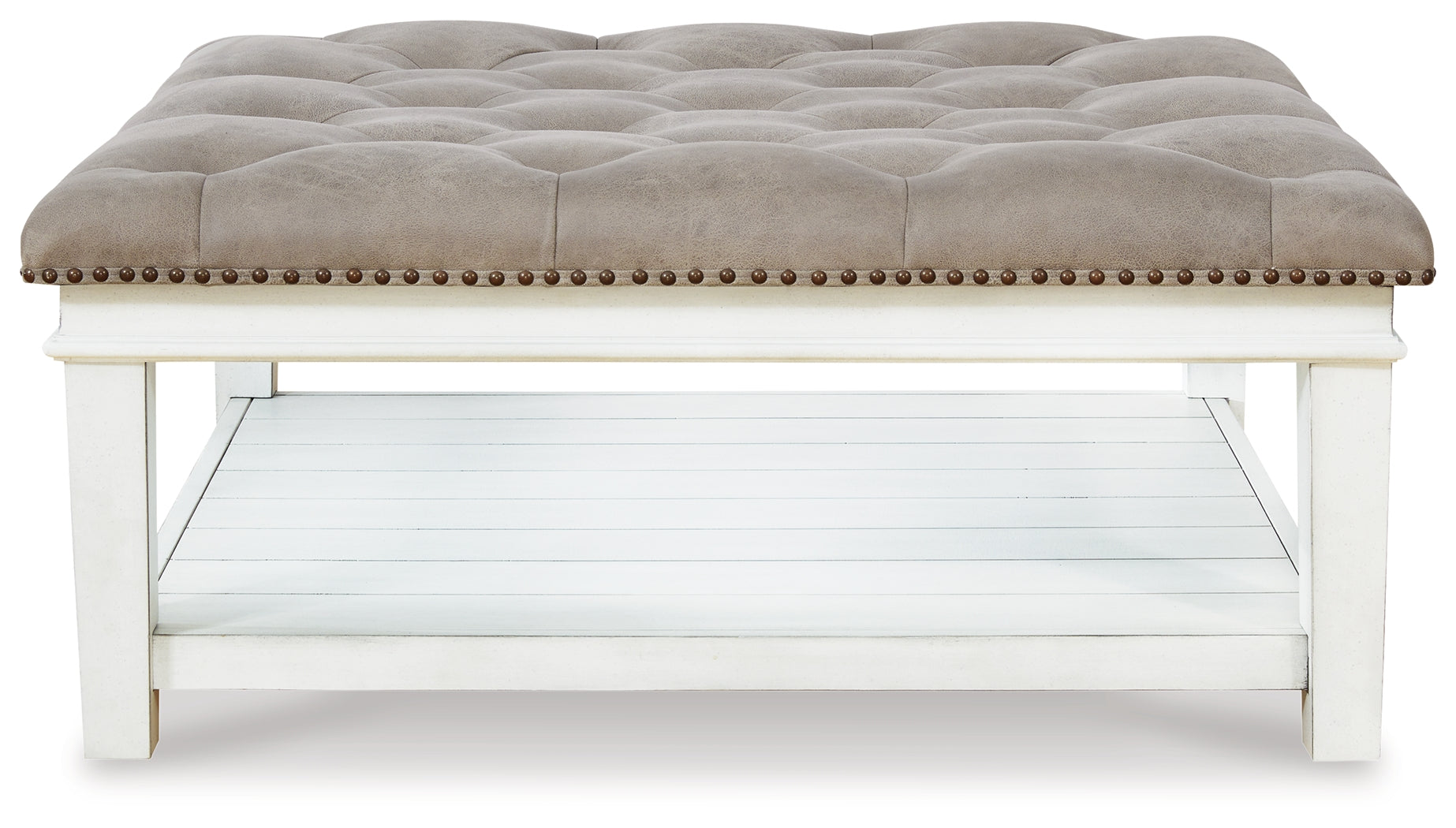 Kanwyn Whitewash Upholstered Ottoman Coffee Table