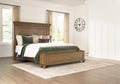 Karallin Medium Brown California King Panel Storage Bed