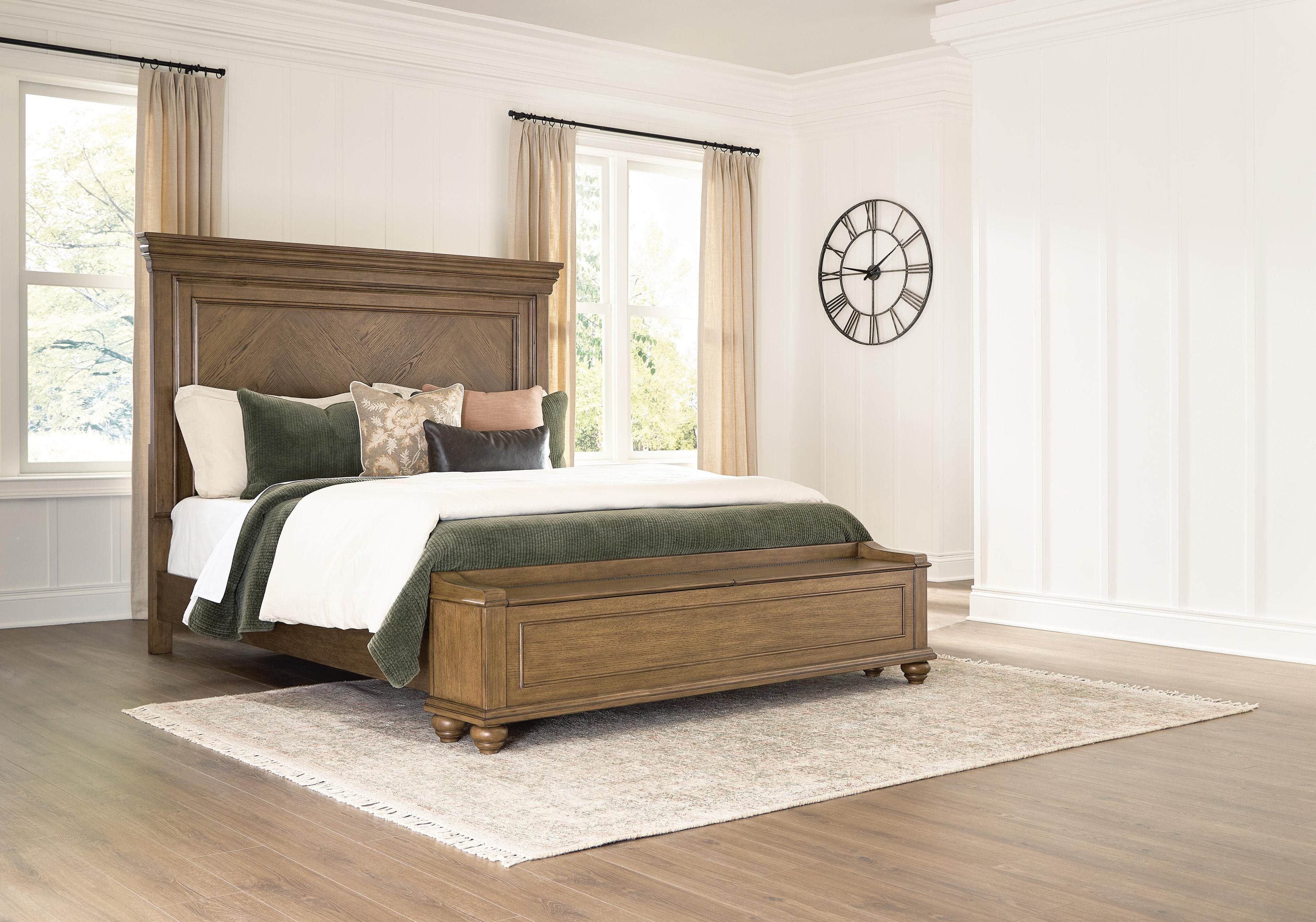 Karallin Medium Brown California King Panel Storage Bed