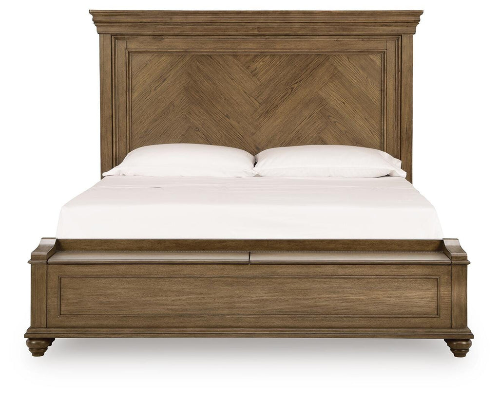Karallin Medium Brown California King Panel Storage Bed