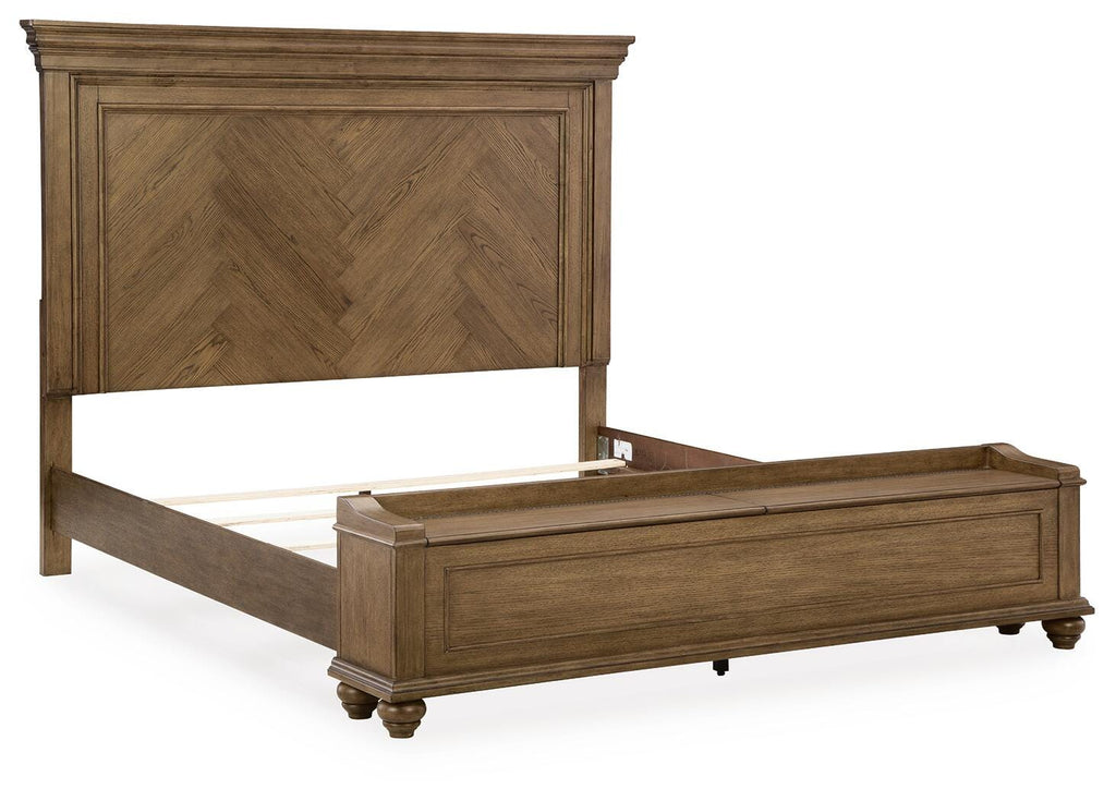 Karallin Medium Brown California King Panel Storage Bed
