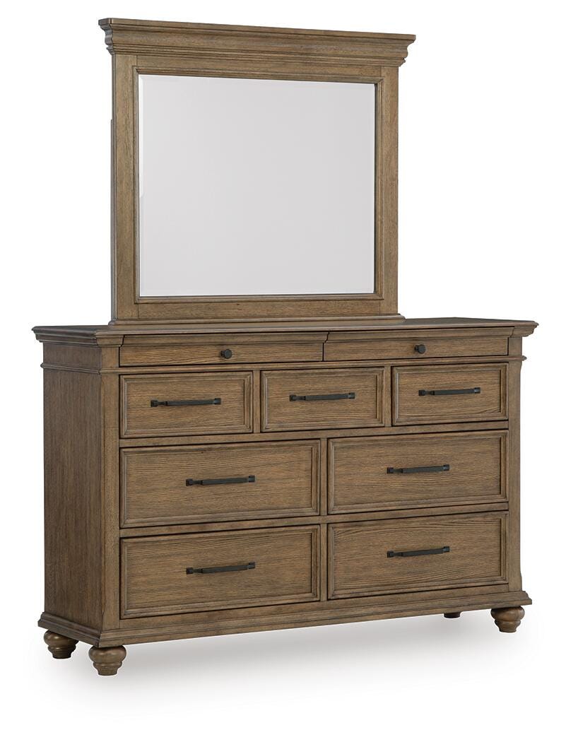 Karallin Medium Brown Dresser and Mirror