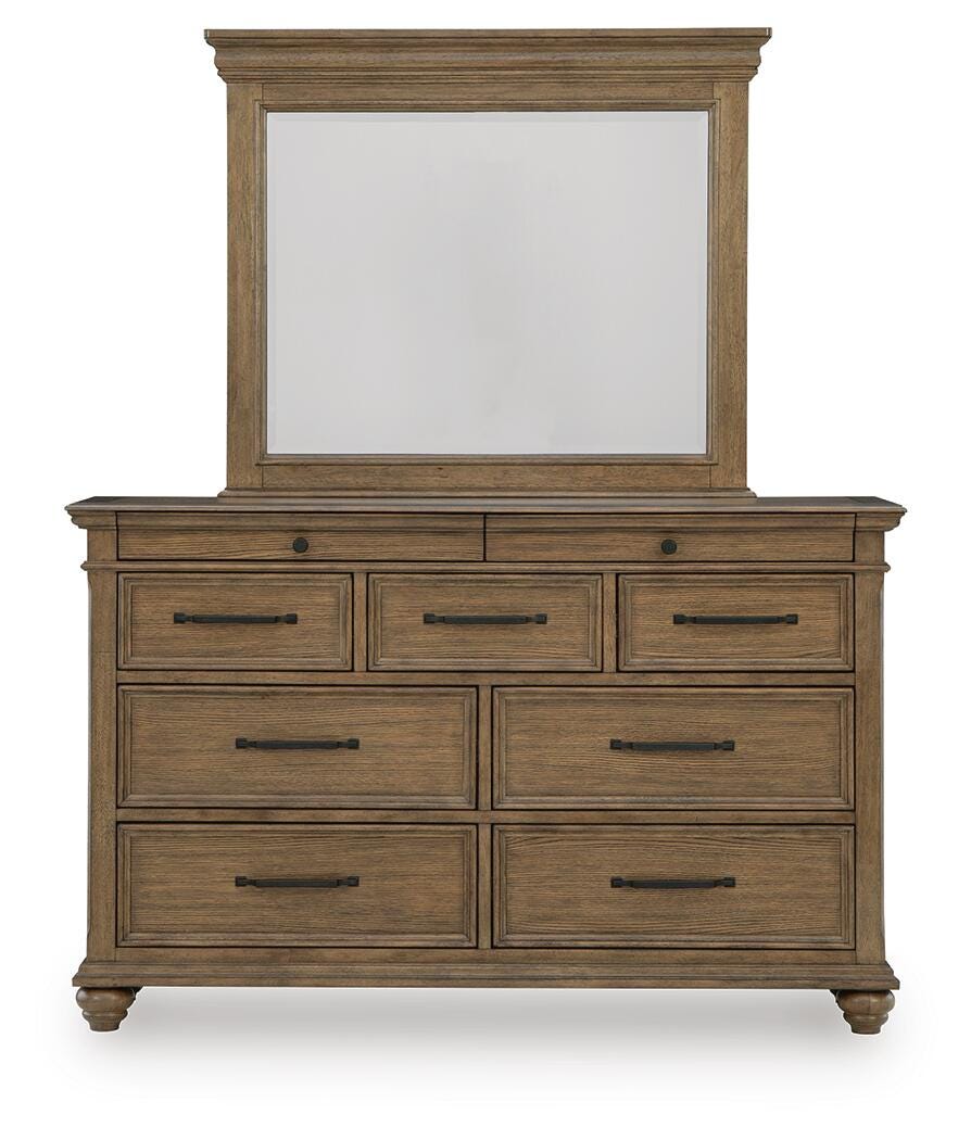 Karallin Medium Brown Dresser and Mirror