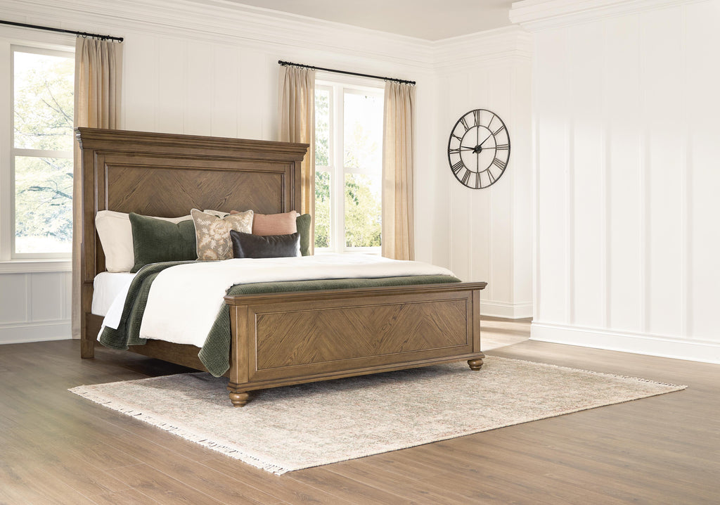 Karallin Medium Brown King Panel Bed