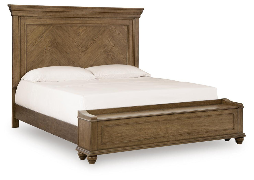 Karallin Medium Brown King Panel Storage Bed