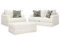 Karinne Linen Loveseat & Oversized Chair & Accent Ottoman