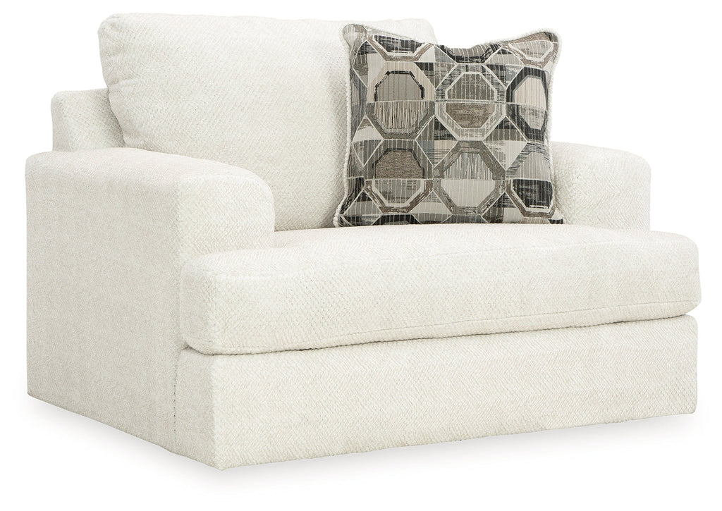 Karinne Linen Loveseat & Oversized Chair & Accent Ottoman