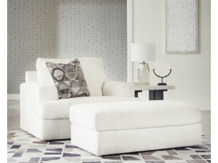 Karinne Linen Oversized Chair and Ottoman