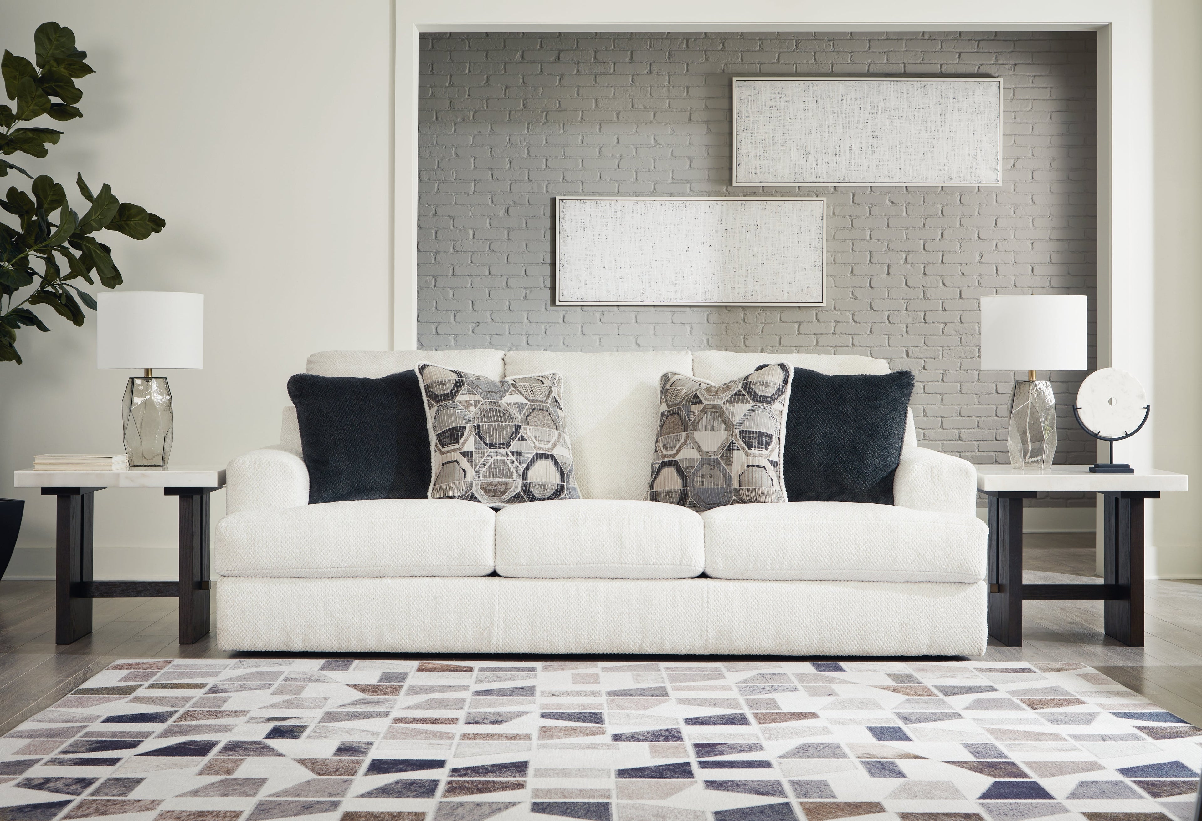 Karinne Linen Sofa, 2 Chairs and Ottoman