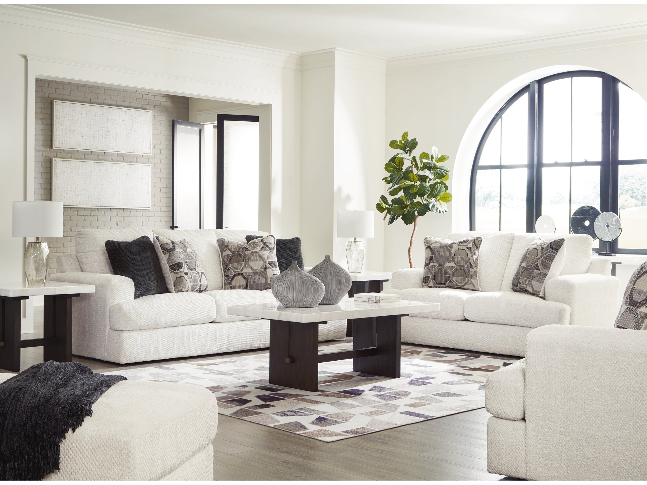 Karinne Linen Sofa, Loveseat, Chair and Ottoman