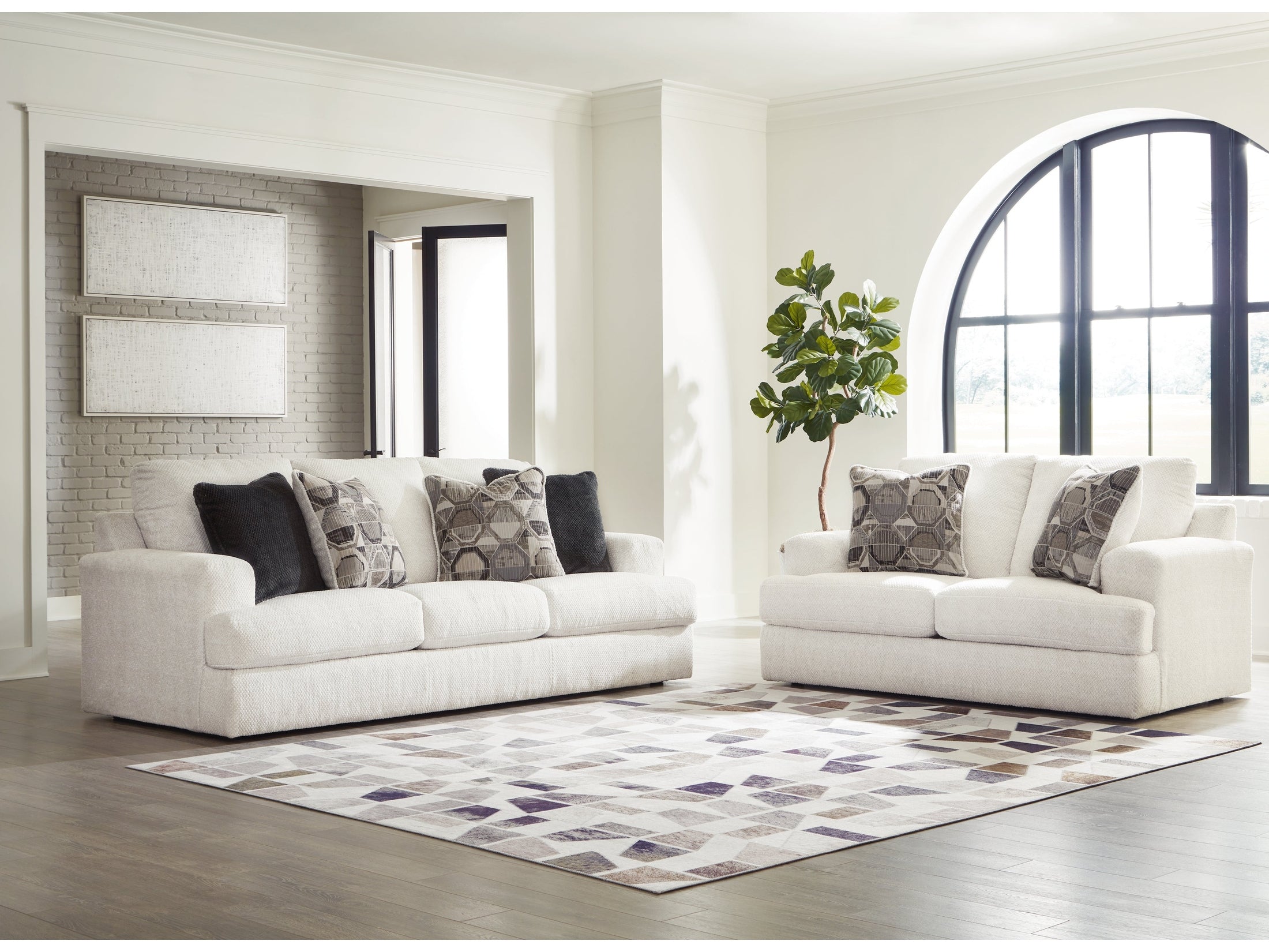 Karinne Linen Sofa and Loveseat