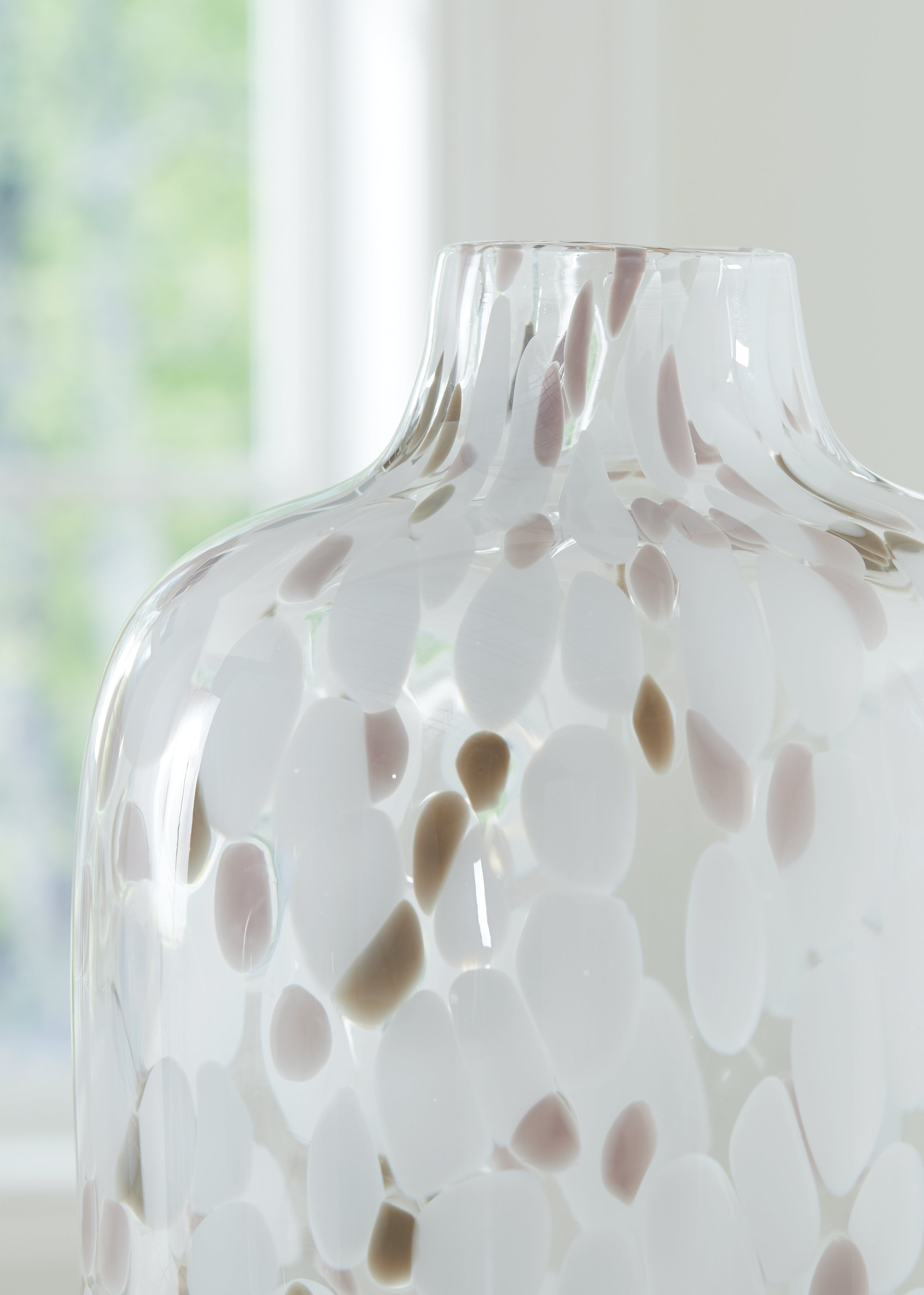 Keelton White/Taupe/Pink Vase 9"