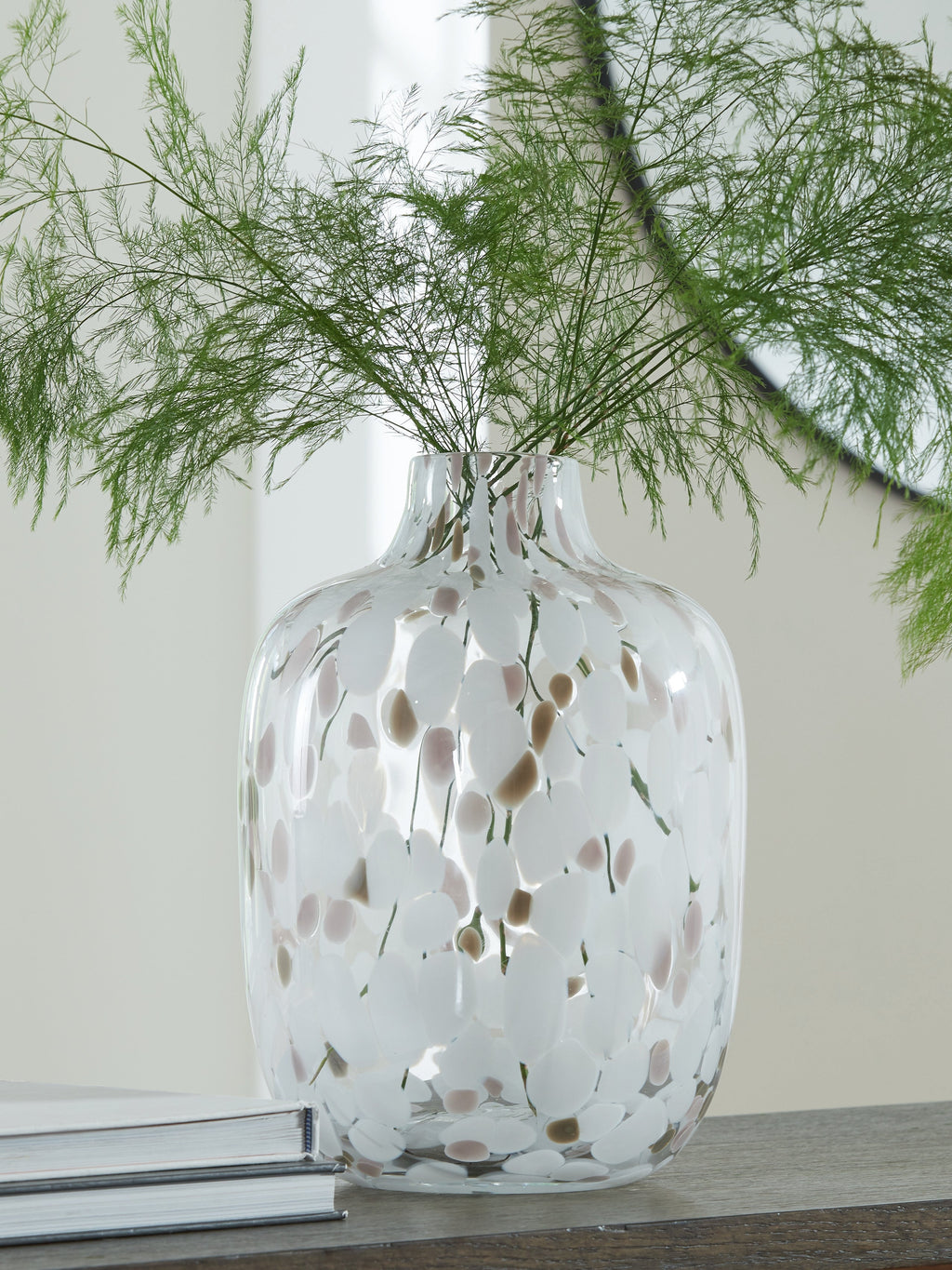 Keelton White/Taupe/Pink Vase 9"