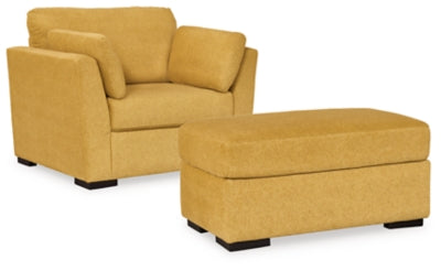 Keerwick Sunflower Oversized Chair and Ottoman