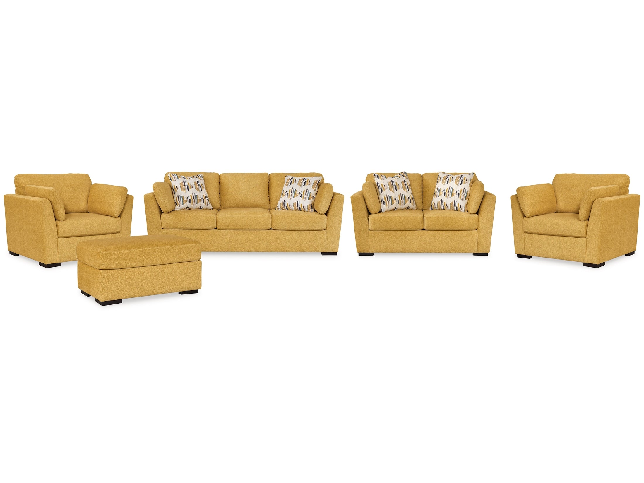 Keerwick Sunflower Sofa & Loveseat & Ottoman & 2 Chairs