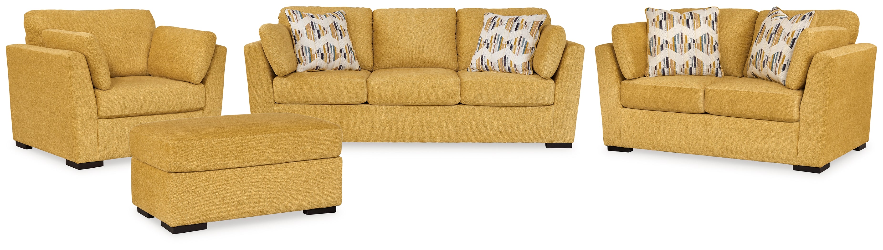 Keerwick Sunflower Sofa, Loveseat, Chair and Ottoman