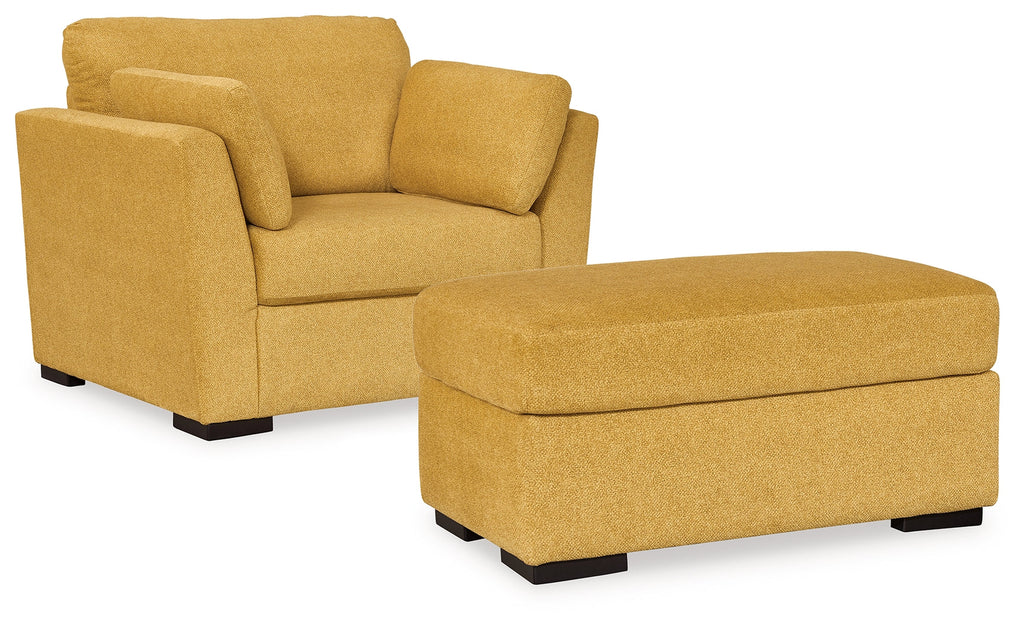 Keerwick Sunflower Sofa, Loveseat, Chair and Ottoman