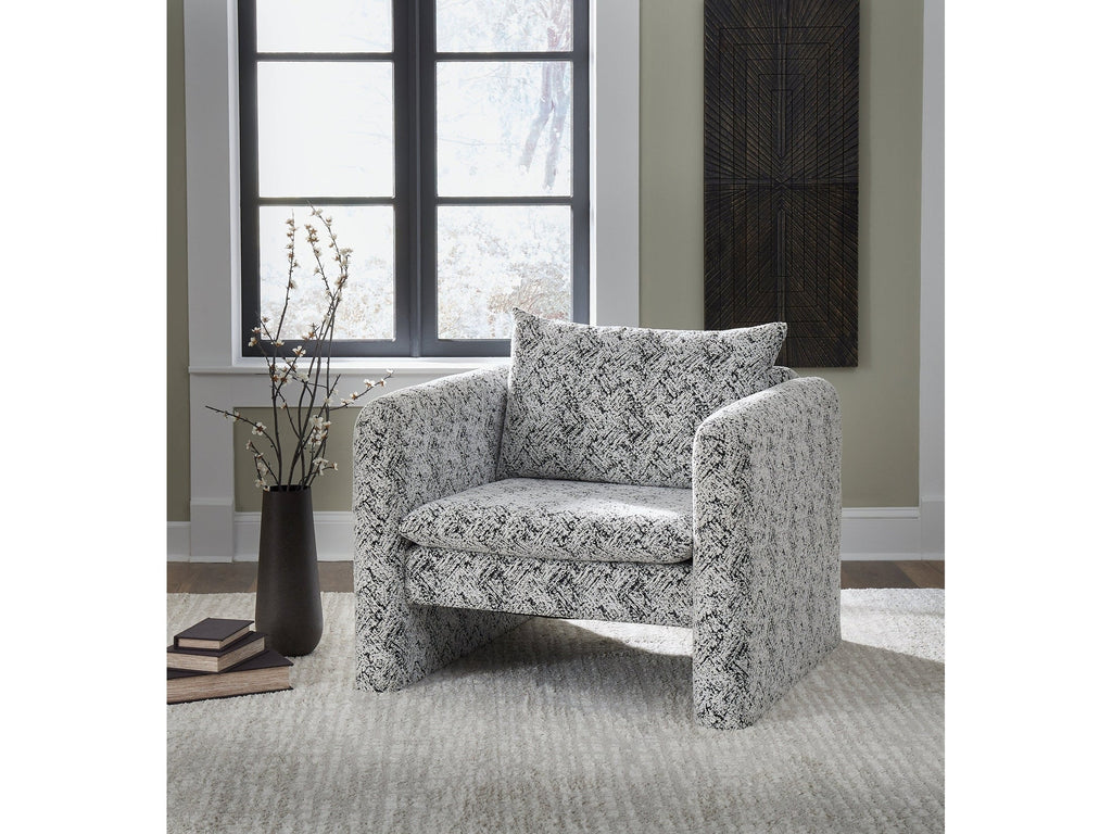 Kenbell Black/White Accent Chair