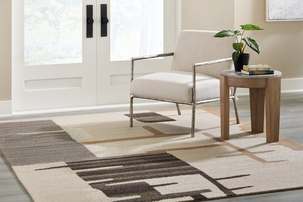 Kencher Beige/Brown Large Rug
