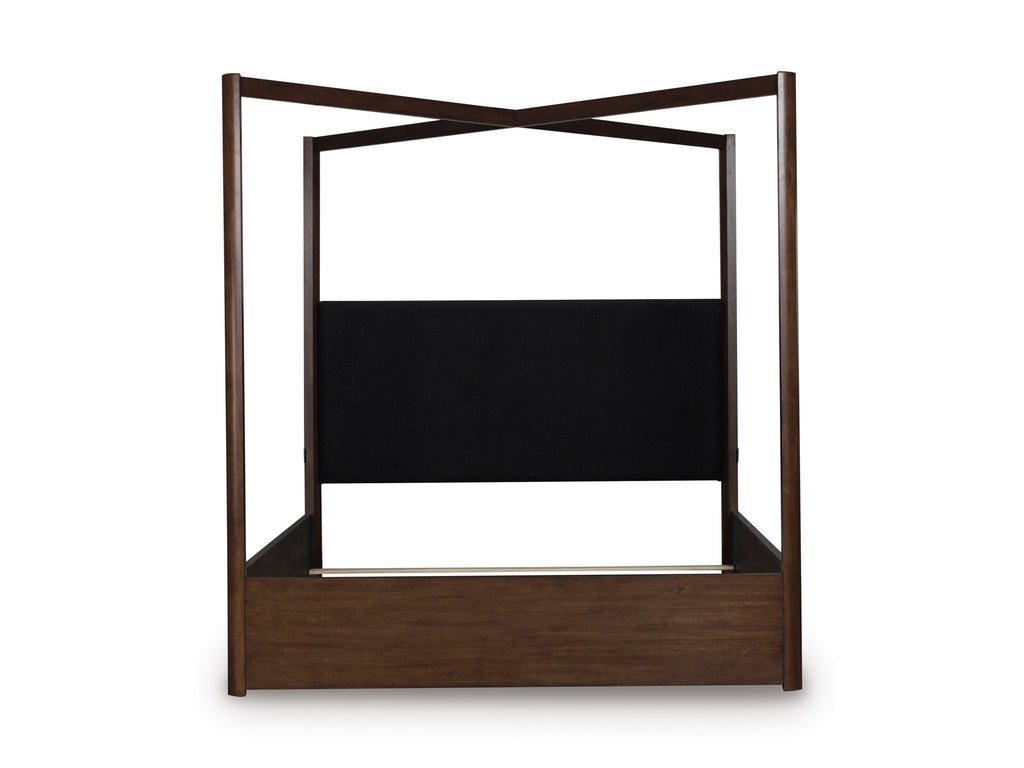 Kendamor Dark Brown King Canopy Bed
