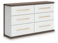 Kendanport Brown/White Six Drawer Dresser